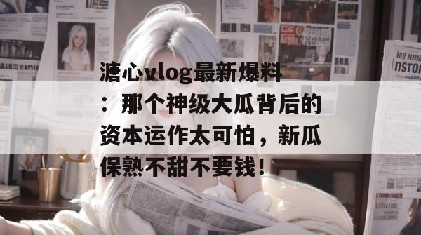溏心vlog最新爆料:那个神级大瓜背后的资本运作太可怕,新瓜保熟不甜不要钱!
